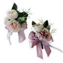 2 Pack Wedding Pageant Party Tea Rose Carnation Corsage Unisex Flower Brooch Pin
