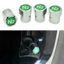 4X Nitrogen N2 Auto Car Valve Stem Cap/Caps Wheel Tire Chrome Sliver Univer U8K2
