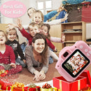 Dual Lens Kids Mini Digital Camera + 32GB TF Card USB Card Reader (Pink) A