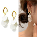 Beauty Women Tassel Round Shell Long Dangle Stud Earrings Party Jewelry Fashion