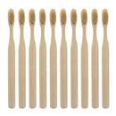 10pcs Environmental Soft Head Bamboo Oral Care Eco Toothbrush(Light Brown) A