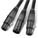 3-Pin XLR Audio Balance Microphone Cable Female To Dual Male Extension