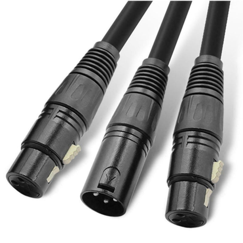 3-Pin XLR Audio Balance Microphone Cable Female To Dual Male Extension