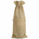 Linen Wine Bags with Drawstring, 13.8 inch x 5.9 inch (Pack of 10)