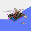 2X(Pci-E To Usb3.0 Expansion Card Pci Express Adapter Converter Card Front