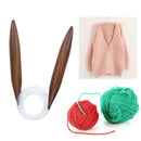 Carbonized Wood Knitted Crochet Hook Thick Sweater Carpet Ring Needle Tool