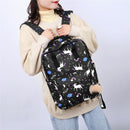 Cute Pony Print Backpack Women Casual Rucksack Girls School Bag (Black) A