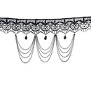 Punk Victorian Black Gem Lace Chain Pendant Gothic Lolita Choker Necklace