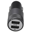 2.1 Ah Dual USB Blu-ray car charger Aluminum Alloy Car Charger 2.5 * 2.5 *
