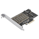 M.2 NVME to PCI-E 3.0 X4 Expansion Card Dual Channels Dual Ports Support PC V6J7