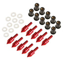 10 x Universal Windscreen Windshield Spike Bolts M5 Screw Well Nuts Red