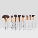 10pcs/Set Marble Handle Professional Makeup Brushes Portable Travel Face Beauty