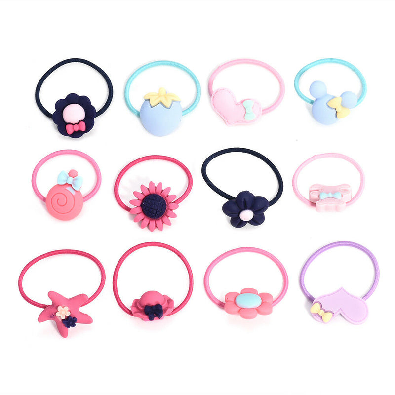 10pcs/Pack Cute Elastic Hair Bands Kids Rubber Band Girls Rope Ring Hair Access