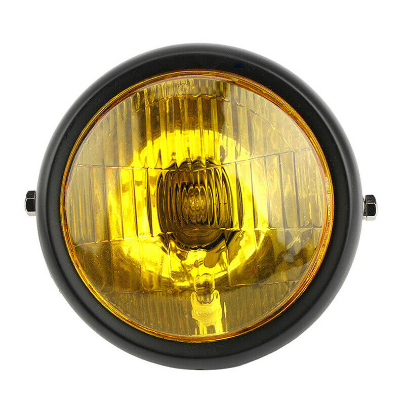Motorcycle Black Metal Retro Front Headlight For GN125 Cafe Racer Bobber Cus BX