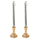 2x Alloy Candelabrum Candelabra Candle Holder with 2 Spiral Twist Candles