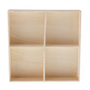 4pcs/set Wood Compartment Storage Box Wooden 4-Grid Divider Trays Desktop