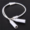 3.5mm AUX Audio Mic Splitter Cable Earphone Headphone Adapter Male To Female ES