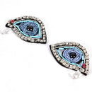 1Pair Rhinestone eye Beaded Patch for Clothing Sewing on Beading Applique DIYLJ