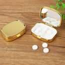 Square 2Grid Moistureproof Metal Folding Pill Case Medicine Storage Container .