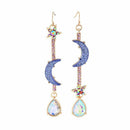 Fashion Jewelry Blue moon&star earrings Woman jewel