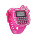 Children Silicone Date Multi-Purpose Kids Calculator Wrist Watch Rosered A