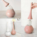 1X(Closed Toilet Brush Set White ABS Plastic Toilet Brushes And Holders For