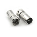 5PCS F Male Plug To IEC DVB-T TV PAL Male Straight Coax Coaxial RF Adapter FT