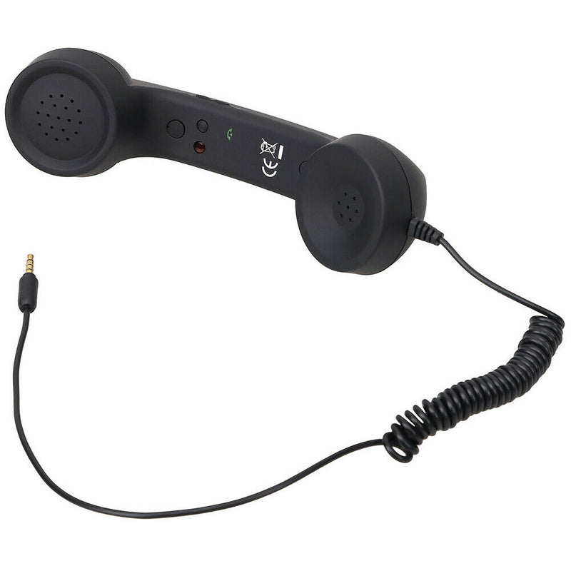 3.5mm Retro Radiation-Proof Telephone Handset Cell Phone Receiver (Black) A