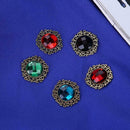 20pcs Mixed Color Retro Round Rhinestone Button DIY Clothing Accessories