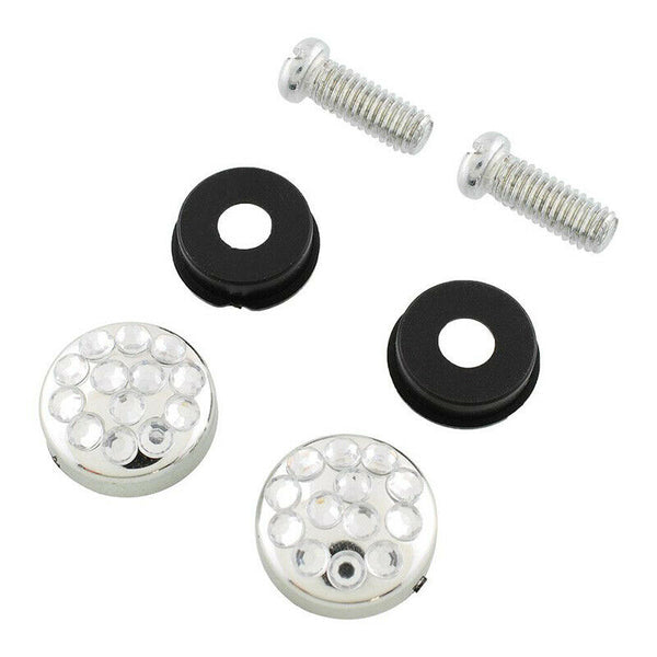 Stainless Steel Metal Noble Luxury Bling Crystal Number License Plate Frame J6C4