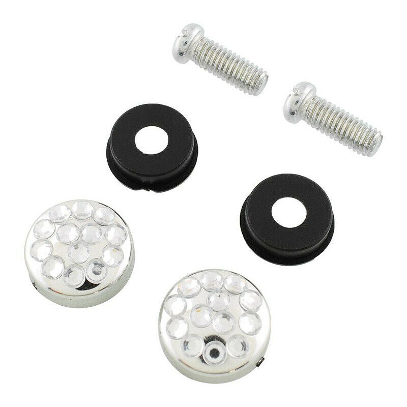 Stainless Steel Metal Noble Luxury Bling Crystal Number License Plate Frame J6C4