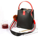 New Retro Bucket Women'S Bag Korean Fashion Wild Handbag Wide Shoulder Stra