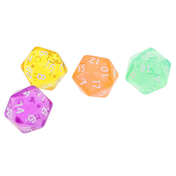6 pieces D20 Polyhedral Game Dice Clear Dice for RPG Dungeons and Dragons Party