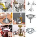 3 Piece Kitchen Funnels Stainless Steel  Oil Wine Liquid Funnel Household Tool