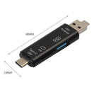 5-in-1 USB 2.0/USB3.0/Type C Card Reader Micro USB OTG Card Adapter