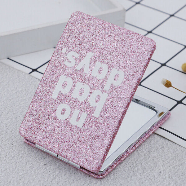 Makeup Compact Mirror Mini Travel Cosmetic Folding Portable Pocket Mirror Dou 3C