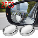 Car Wide Angle Round Convex Mirrors HD Frameless Rearview Blind Spot Mirror*2 US