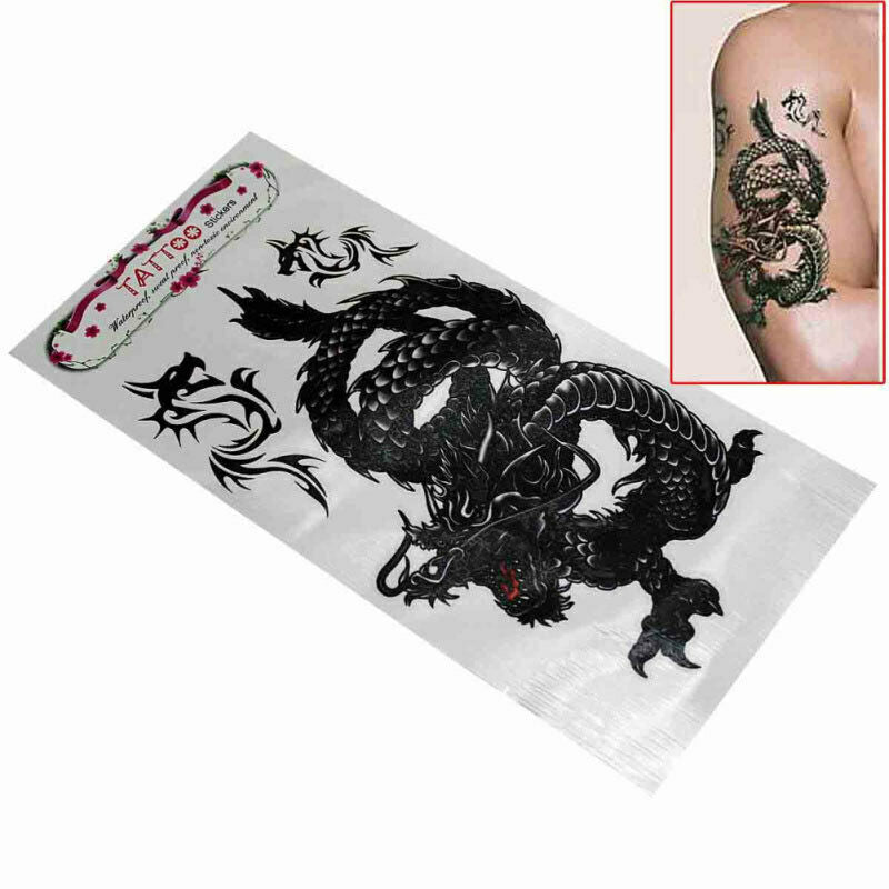 1Pcs Trendy-Dragon Design Temporary Waterproof Tattoos Stickers Body Arts