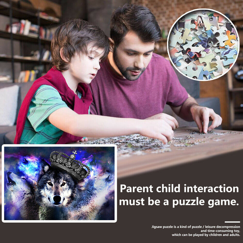 1000pcs DIY Jigsaw Paper Puzzle Fierce Wolf Animal Picture Room Decoration