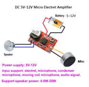 DC 5V-12Vmicro electret amplifier MIC condenser mini microphone amplifierboardBX