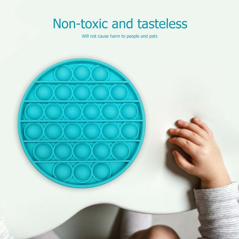 Push Bubble Fidget Sensory Toys Relief Stress Squeeze Toys (Light Blue)