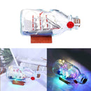 Glass Pirate Ship Sailing Boat Wishing Drift Bottle Home Office Welt  Xmas Gift