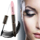 2 IN 1 Black Waterproof Mascara Volume 4D Silk Fiber Lash to Color Easy Mak R3A0