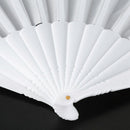 Plastic Fabric Hand Foldable Fan for Ladies Men White E4H5
