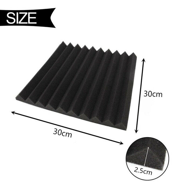 6 Pack Acoustic Panels Studio Foam Wedges 30x30x2.5cm
