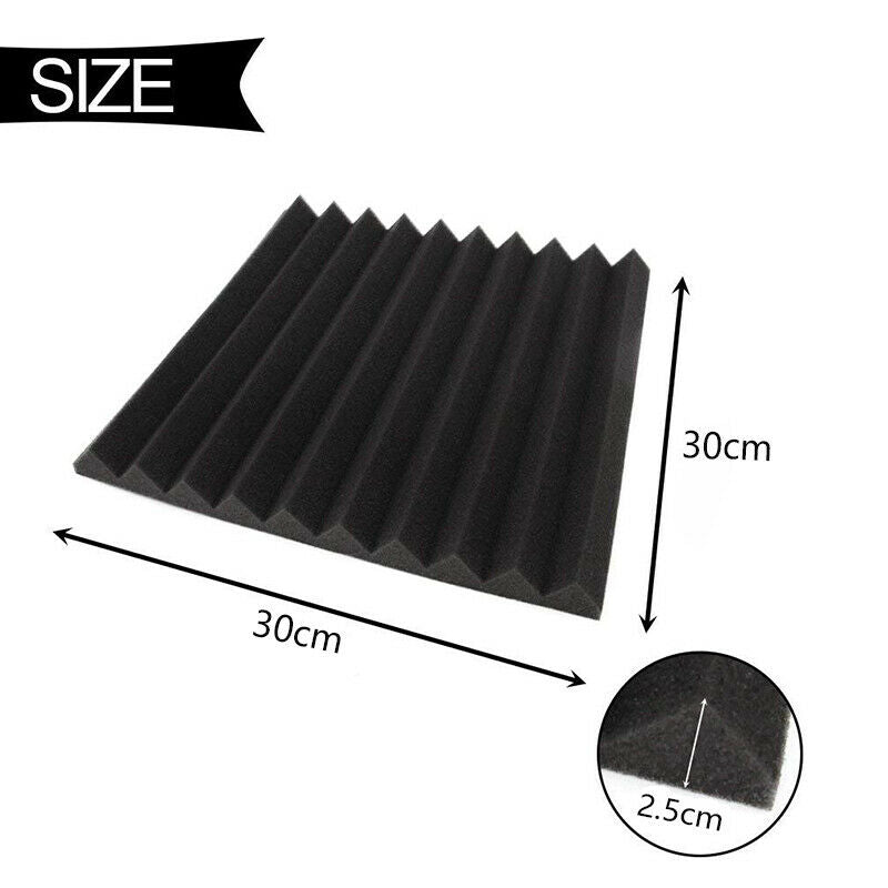 6 Pack Acoustic Panels Studio Foam Wedges 30x30x2.5cm