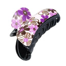 Women Purple Shower Hair Claw Clips Grip Clamp Clasp Ponytail Holder Makeup