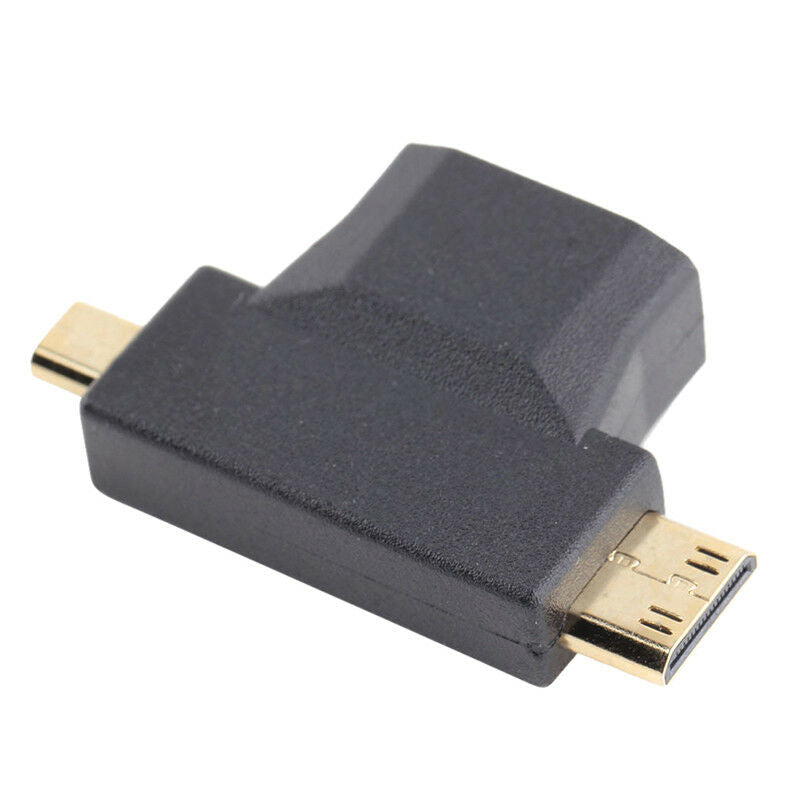 3 In 1 Micro Male Mini HDMI male to HDMI Female Cable Adapter Converter LJ