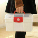 White 2 Layers Health Pill Medicine Chest First Aid Case H3J9 Hold Box C3F5 F9N8