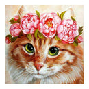 5D DIY Full Drill Diamond Painting Cross Stitch Embroidery (Flowers Cat)